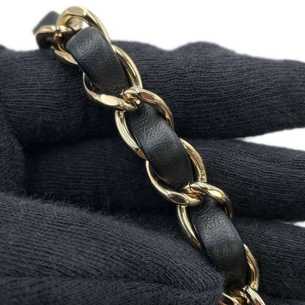 シャネル チェーンショルダーバッグ パンチング カーフレザー AS2376 CHANEL 黒