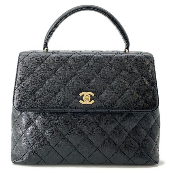 シャネル ハンドバッグ マトラッセ ココマーク キャビアスキン A12397 CHANEL 黒