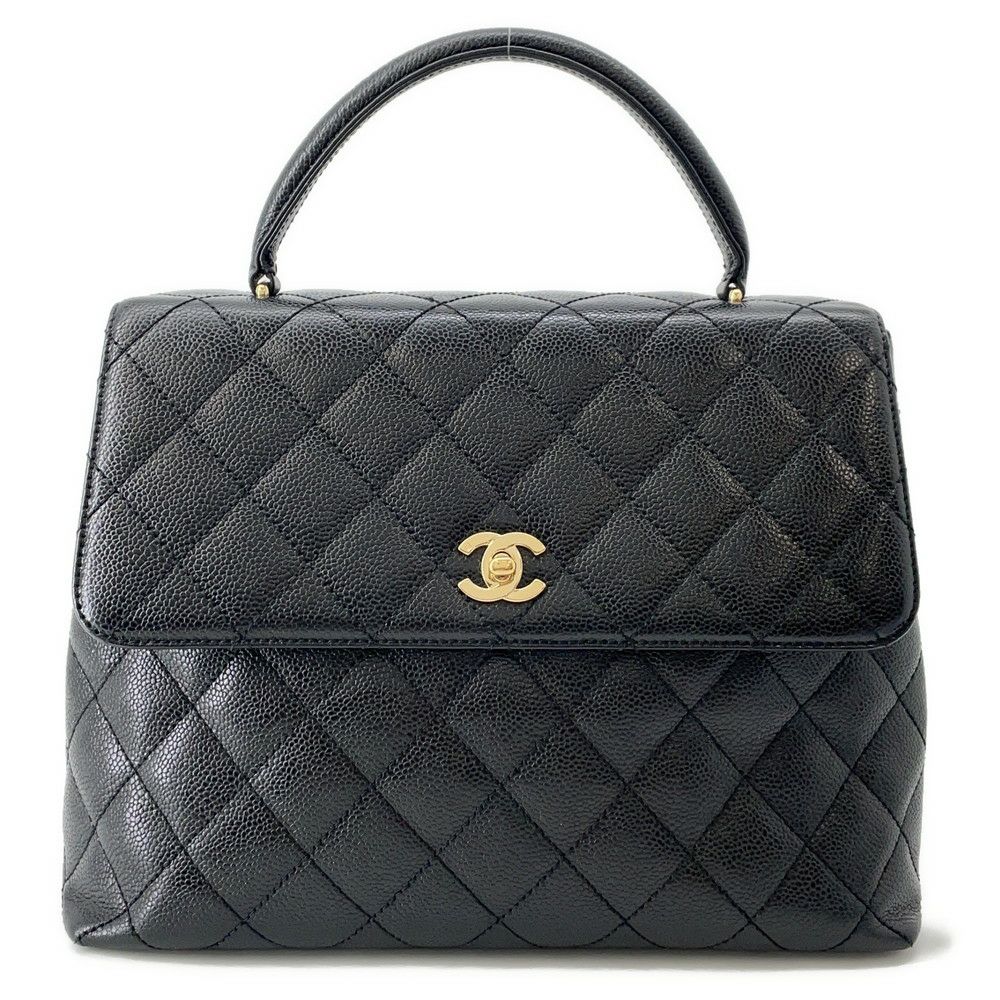 シャネル ハンドバッグ マトラッセ ココマーク キャビアスキン A12397 CHANEL 黒
