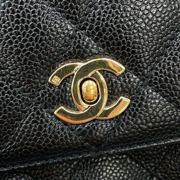 シャネル ハンドバッグ マトラッセ ココマーク キャビアスキン A12397 CHANEL 黒