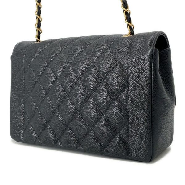 シャネル チェーンショルダーバッグ マトラッセ25 ココマーク ダイアナ キャビアスキン A01165 CHANEL 黒
