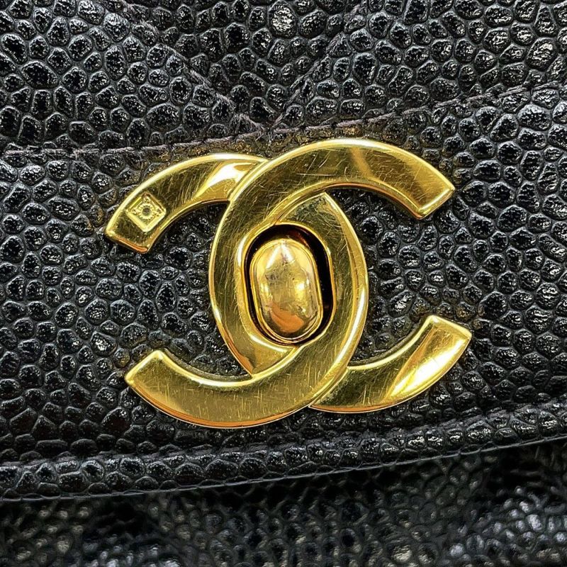 シャネル チェーンショルダーバッグ マトラッセ25 ココマーク ダイアナ キャビアスキン A01165 CHANEL 黒