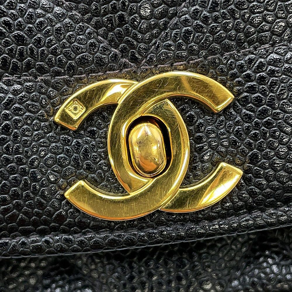 シャネル チェーンショルダーバッグ マトラッセ25 ココマーク ダイアナ キャビアスキン A01165 CHANEL 黒