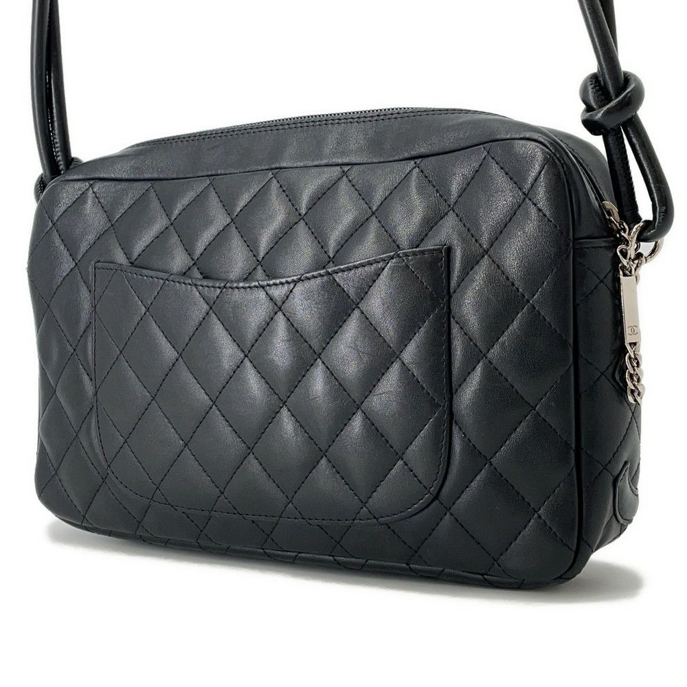 シャネル ショルダーバッグ カンボンライン ココマーク マトラッセ ラムスキン A28120 CHANEL ワンショルダー 黒