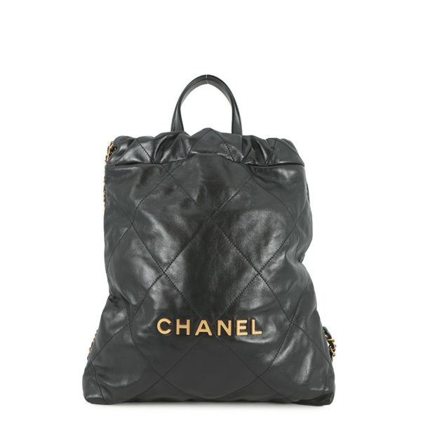 シャネル リュック シャネル22 スモール シャイニーカーフスキン AS3859 CHANEL バッグ 黒