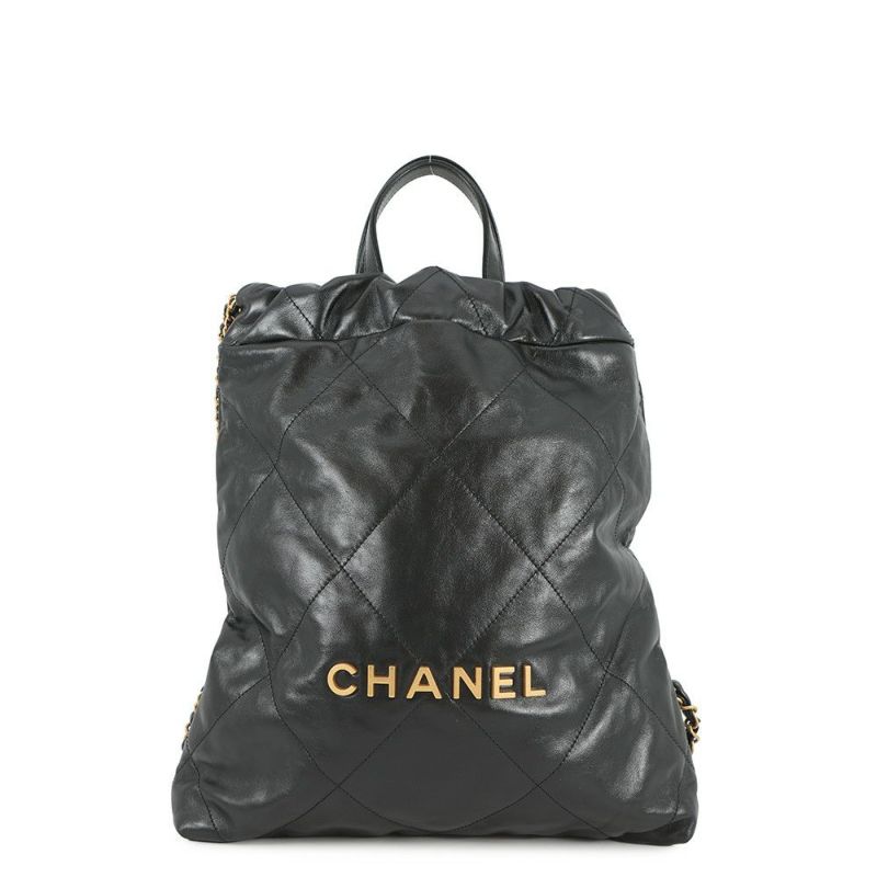 シャネル リュック シャネル22 スモール シャイニーカーフスキン AS3859 CHANEL バッグ 黒