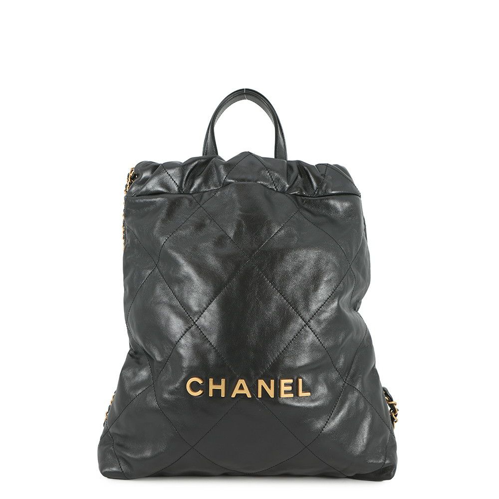 シャネル リュック シャネル22 スモール シャイニーカーフスキン AS3859 CHANEL バッグ 黒