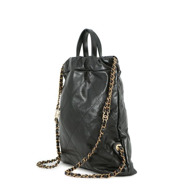 シャネル リュック シャネル22 スモール シャイニーカーフスキン AS3859 CHANEL バッグ 黒