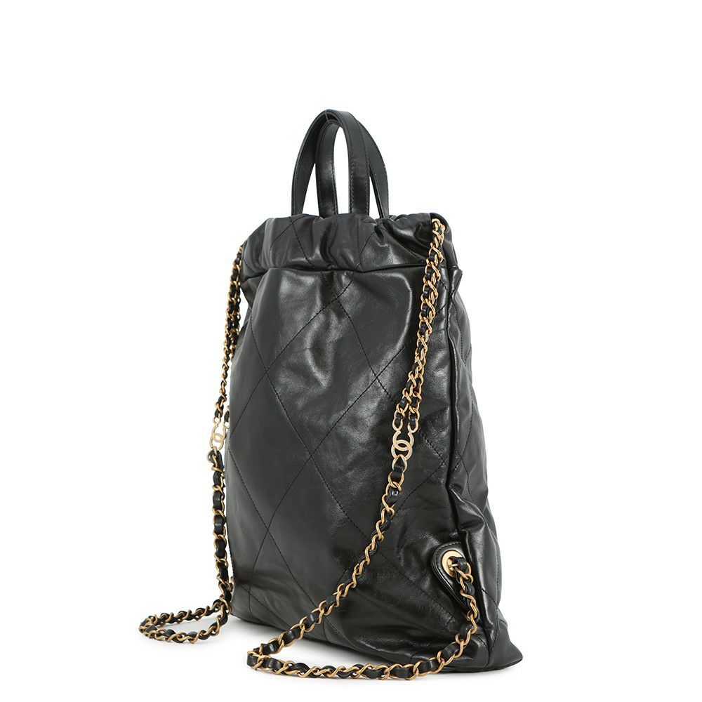シャネル リュック シャネル22 スモール シャイニーカーフスキン AS3859 CHANEL バッグ 黒
