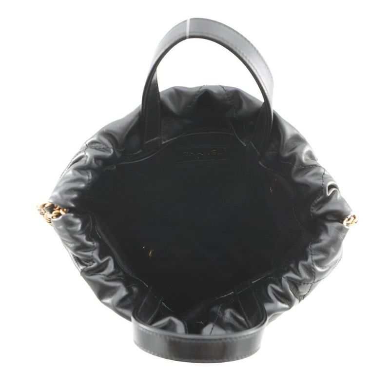 シャネル リュック シャネル22 スモール シャイニーカーフスキン AS3859 CHANEL バッグ 黒