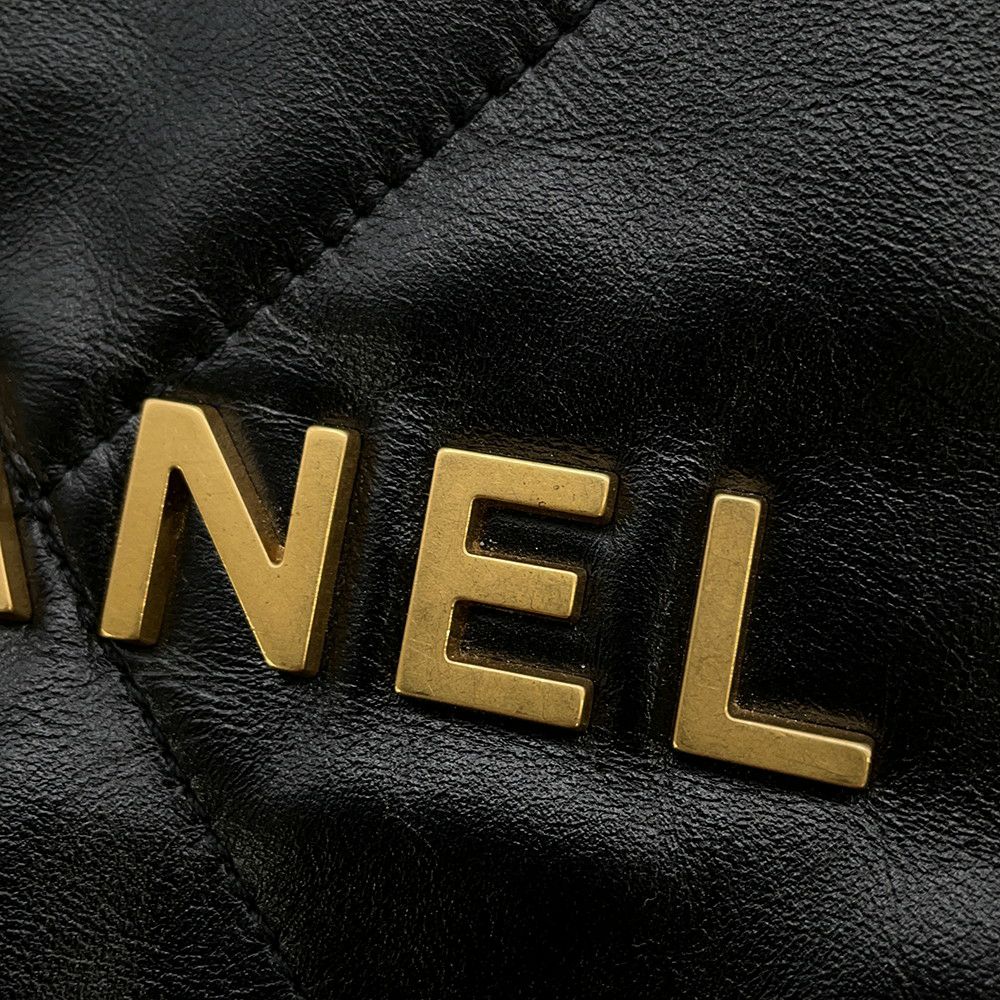 シャネル リュック シャネル22 スモール シャイニーカーフスキン AS3859 CHANEL バッグ 黒