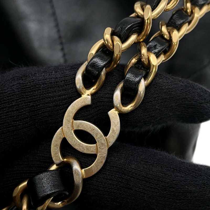 シャネル リュック シャネル22 スモール シャイニーカーフスキン AS3859 CHANEL バッグ 黒
