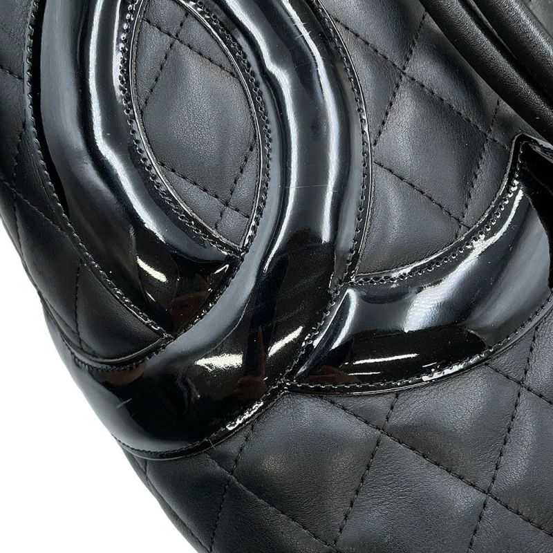 シャネル トートバッグ カンボンライン ラージトート マトラッセ ココマーク ラムスキン A25169 CHANEL 黒