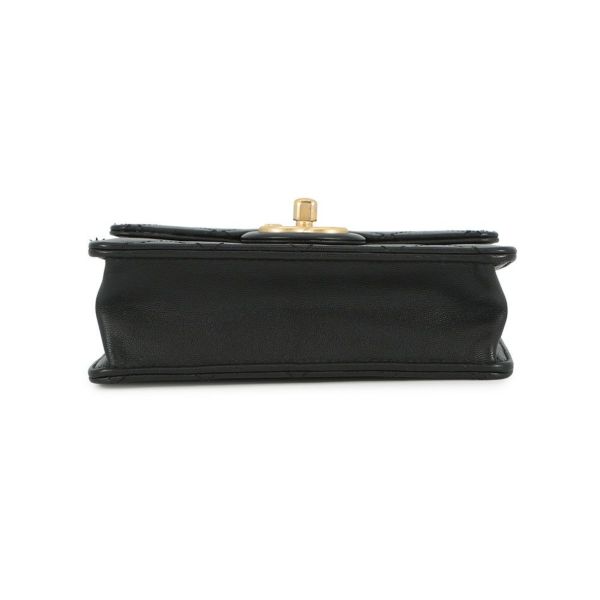 ャネル チェーンショルダーバッグ マトラッセ ココマーク フェイクパール ラムスキン AS0584 CHANEL バッグ 黒