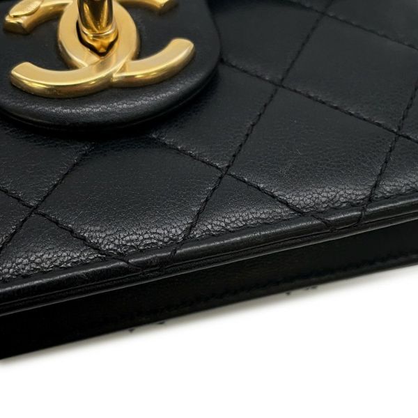 ャネル チェーンショルダーバッグ マトラッセ ココマーク フェイクパール ラムスキン AS0584 CHANEL バッグ 黒