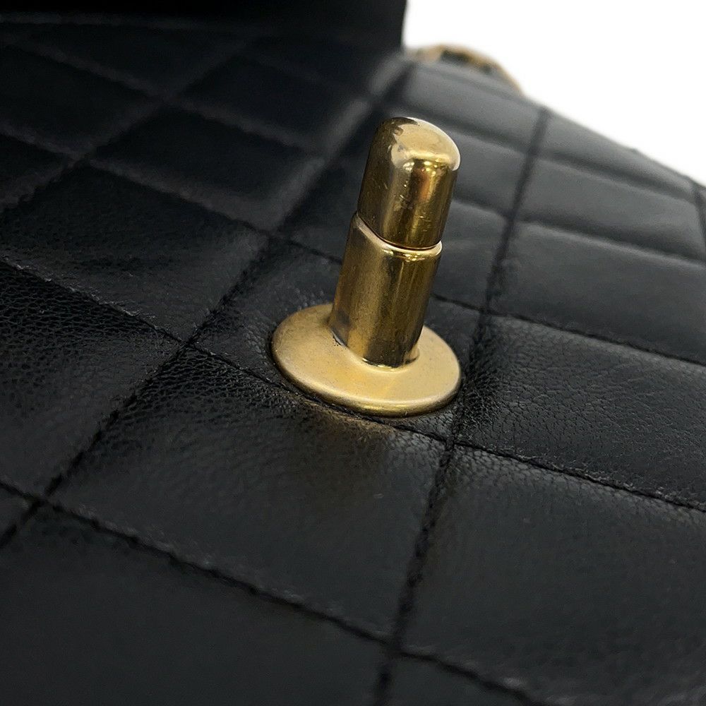 ャネル チェーンショルダーバッグ マトラッセ ココマーク フェイクパール ラムスキン AS0584 CHANEL バッグ 黒