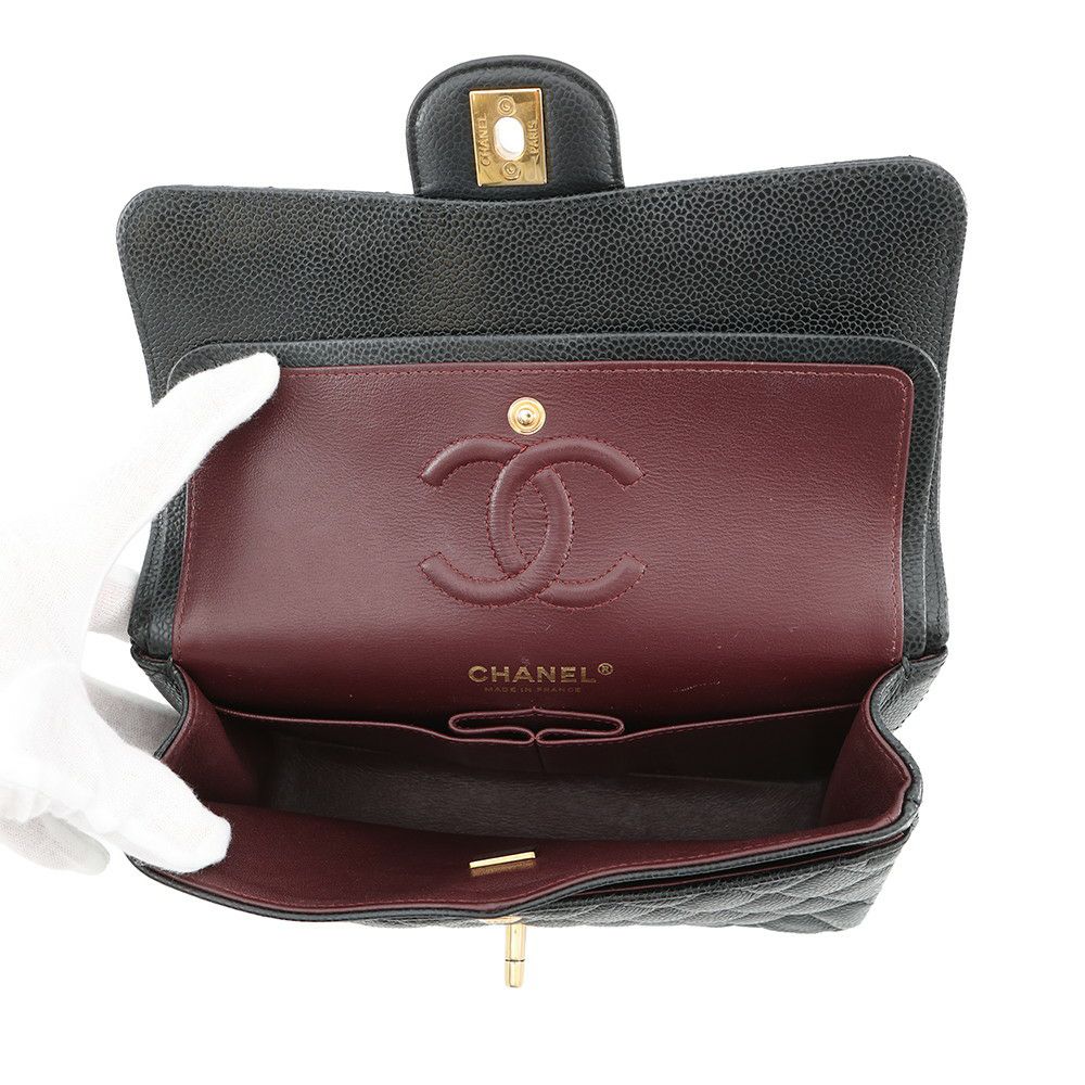 シャネル チェーンショルダーバッグ マトラッセ23 ココマーク ダブルチェーン キャビアスキン A01113 CHANEL バッグ 黒