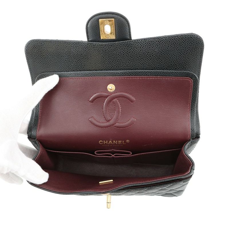 シャネル チェーンショルダーバッグ マトラッセ23 ココマーク ダブルチェーン キャビアスキン A01113 CHANEL バッグ 黒