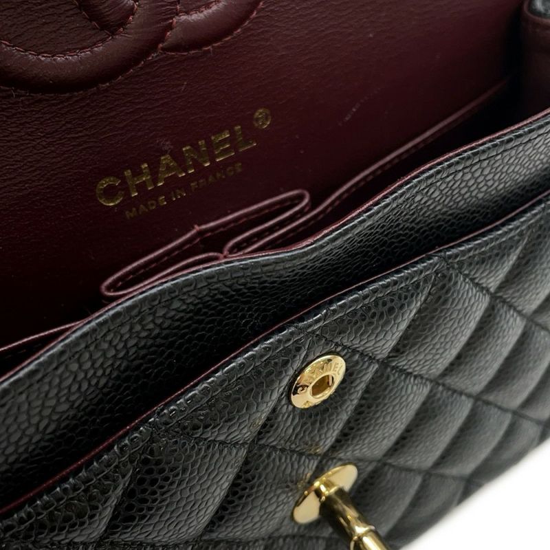 シャネル チェーンショルダーバッグ マトラッセ23 ココマーク ダブルチェーン キャビアスキン A01113 CHANEL バッグ 黒
