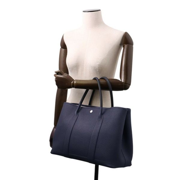 エルメス トートバッグ ガーデンパーティPM ブルーインディゴ/シルバー金具 ネゴンダ Y刻印