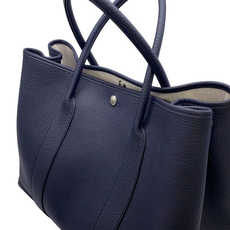 エルメス トートバッグ ガーデンパーティPM ブルーインディゴ/シルバー金具 ネゴンダ Y刻印