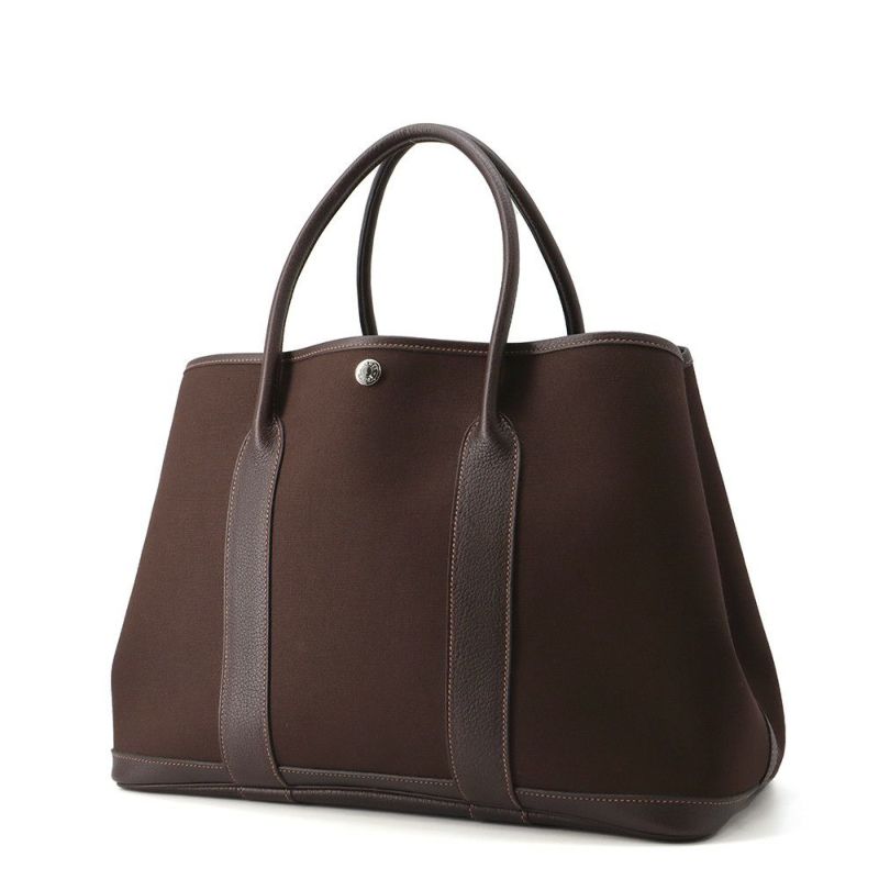 エルメス トートバッグ ガーデンパーティPM マロン/シルバー金具 トワルオフィシエ/ブッフルスキッパー □H刻印