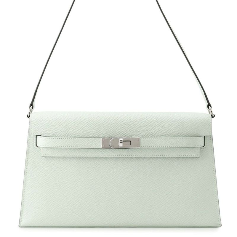 エルメス クラッチバッグ ケリーエラン ヴェールペパーミント/シルバー金具 エプソン K刻印 2wayショルダー