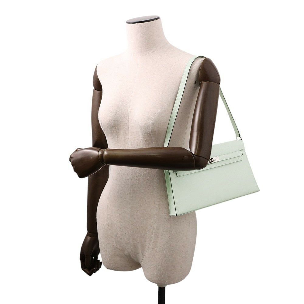 エルメス クラッチバッグ ケリーエラン ヴェールペパーミント/シルバー金具 エプソン K刻印 2wayショルダー