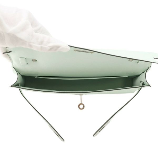 エルメス クラッチバッグ ケリーエラン ヴェールペパーミント/シルバー金具 エプソン K刻印 2wayショルダー