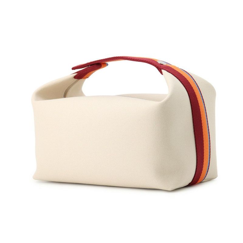 エルメス ポーチ ブリッド・ア・ブラックGM Hパヴィヨン ナチュラル/マルチカラー/シルバー金具 キャンバス