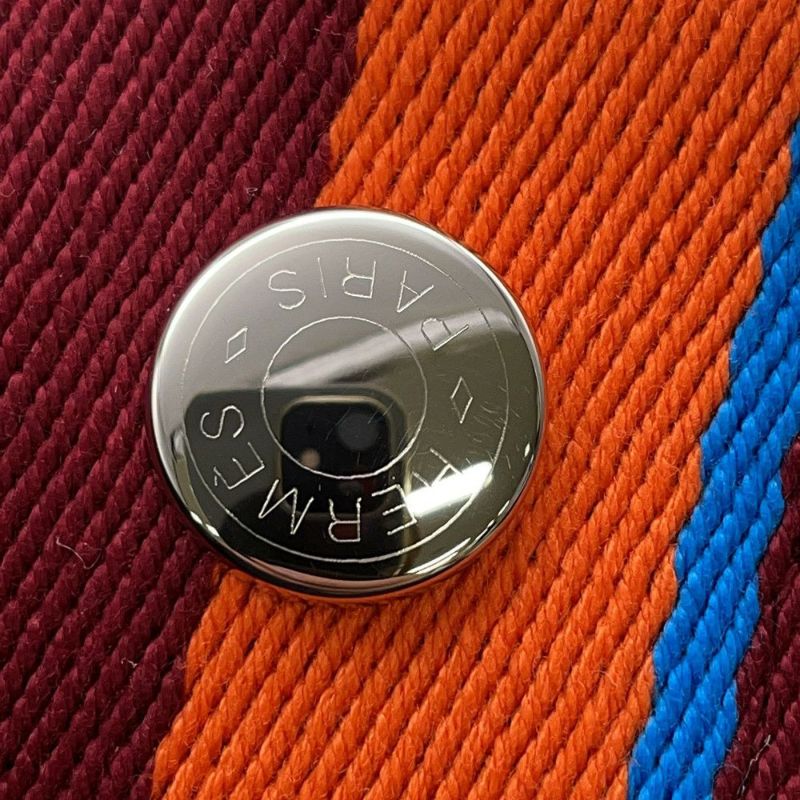 エルメス ポーチ ブリッド・ア・ブラックGM Hパヴィヨン ナチュラル/マルチカラー/シルバー金具 キャンバス