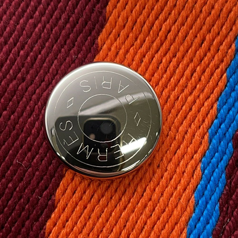 エルメス ポーチ ブリッド・ア・ブラックGM Hパヴィヨン ナチュラル/マルチカラー/シルバー金具 キャンバス