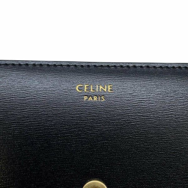 セリーヌ 三つ折り財布 トリオンフ スモール フラップウォレット 10D783DPV.38NO CELINE 財布 黒