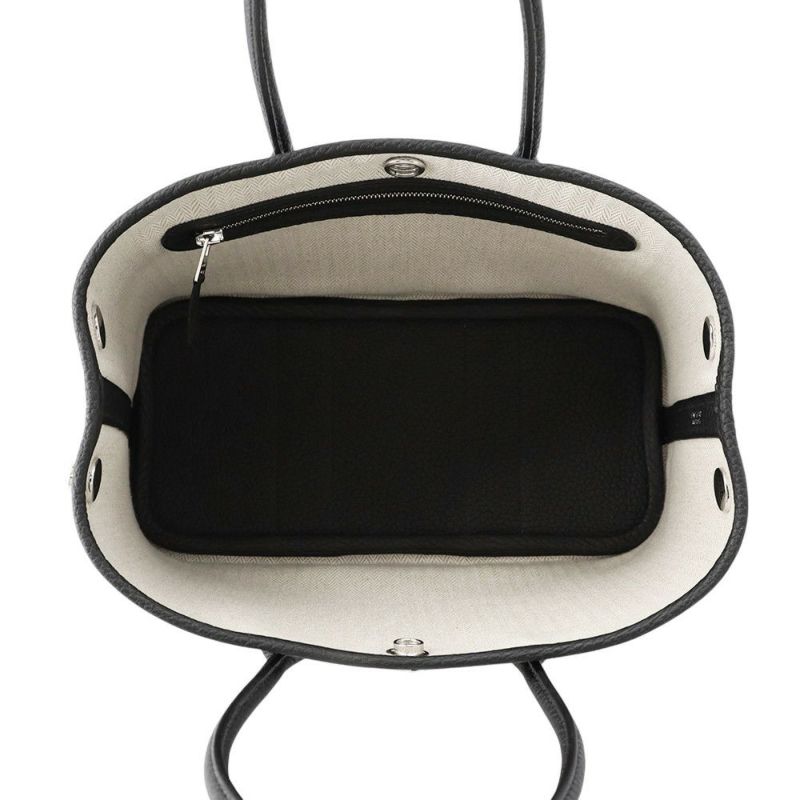 エルメス トートバッグ ネオ・ガーデン 23 ガーデンパーティ ブラック/シルバー金具 ネゴンダ K刻印 黒