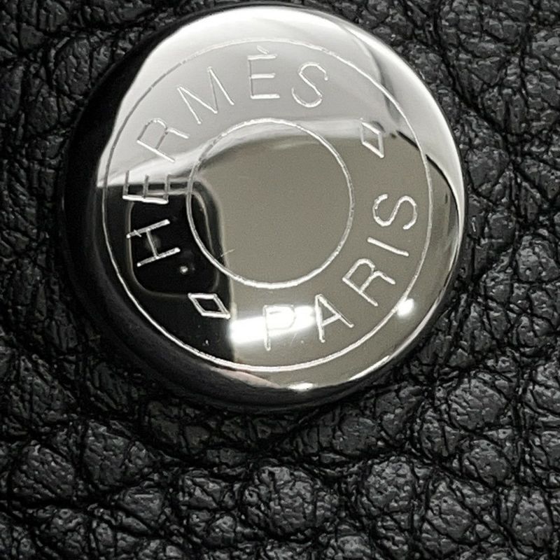 エルメス トートバッグ ネオ・ガーデン 23 ガーデンパーティ ブラック/シルバー金具 ネゴンダ K刻印 黒