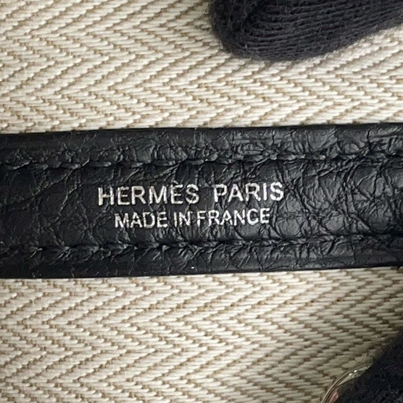 エルメス トートバッグ ネオ・ガーデン 23 ガーデンパーティ ブラック/シルバー金具 ネゴンダ K刻印 黒