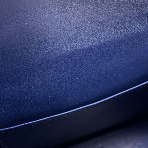 エルメス ミニケリー2 外縫い ブルーサフィール/シルバー金具 アリゲーターシャイン A刻印 2wayショルダー