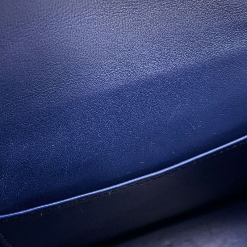 エルメス ミニケリー2 外縫い ブルーサフィール/シルバー金具 アリゲーターシャイン A刻印 2wayショルダー