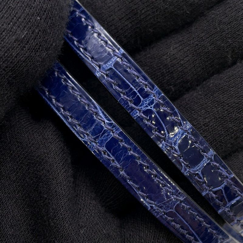 エルメス ミニケリー2 外縫い ブルーサフィール/シルバー金具 アリゲーターシャイン A刻印 2wayショルダー