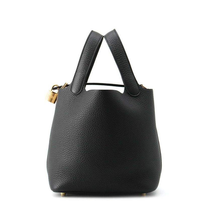 エルメス ハンドバッグ ピコタンロックPM ブラック/ゴールド金具 トリヨンクレマンス K刻印 黒