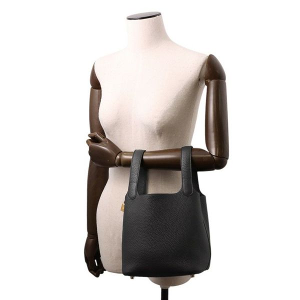 エルメス ハンドバッグ ピコタンロックPM ブラック/ゴールド金具 トリヨンクレマンス K刻印 黒