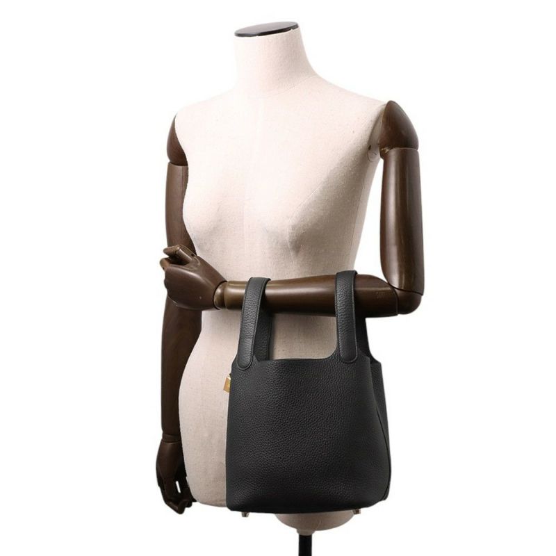 エルメス ハンドバッグ ピコタンロックPM ブラック/ゴールド金具 トリヨンクレマンス K刻印 黒