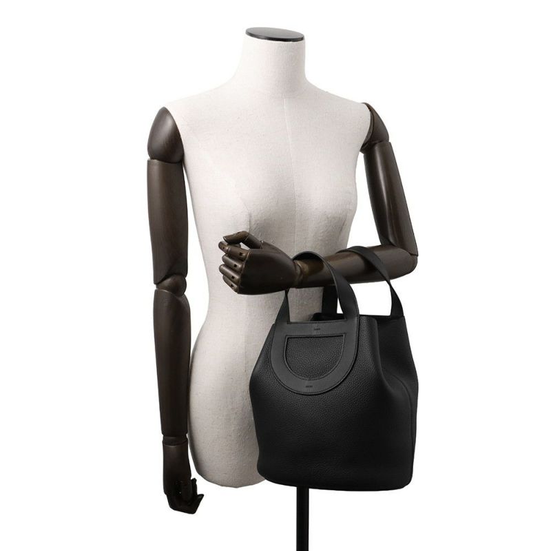 エルメス トートバッグ インザループ 23 ブラック/シルバー金具 トリヨンクレマンス/スイフト W刻印 黒