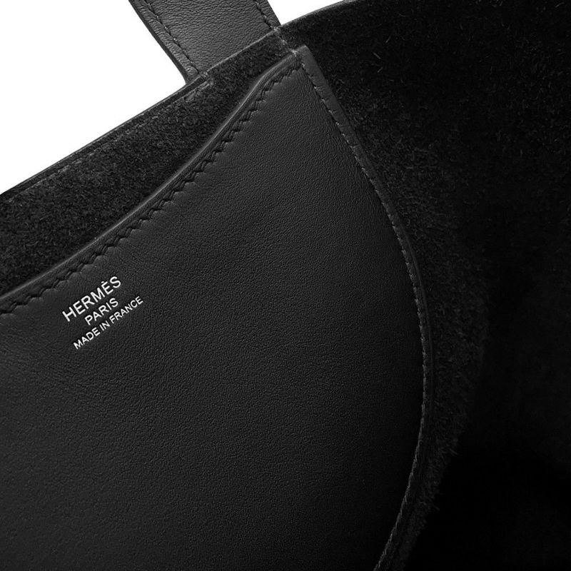 エルメス トートバッグ インザループ 23 ブラック/シルバー金具 トリヨンクレマンス/スイフト W刻印 黒