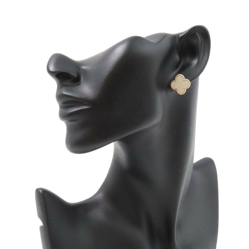 ヴァンクリーフ&アーペル ピアス ヴィンテージ アルハンブラ イヤリング マザーオブパール K18YGイエローゴールド VCARA44100