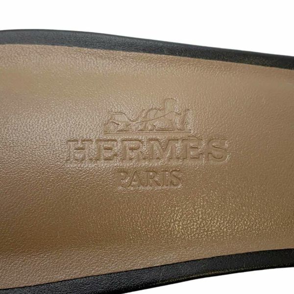 エルメス サンダル オアジス Oasis レディースサイズ37 HERMES 靴 黒