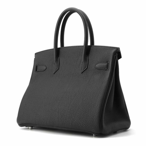 エルメス バーキン30 ブラック/シルバー金具 トゴ W刻印 HERMES Birkin ハンドバッグ 黒