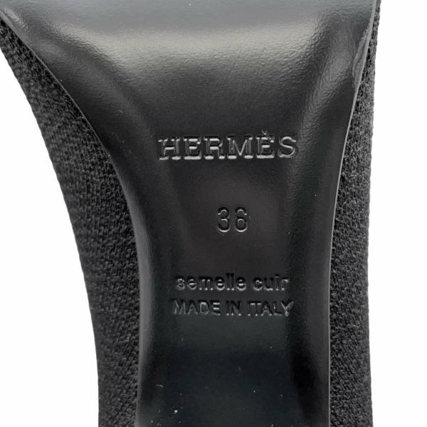 エルメス ロングブーツ フォンテーヌ60 ニット レディースサイズ36 HERMES 靴 黒