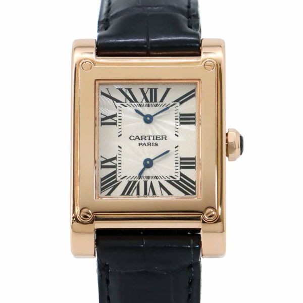 カルティエ タンク ア ヴィス 2タイムゾーン LM W1537651 Cartier 腕時計 シルバー文字盤