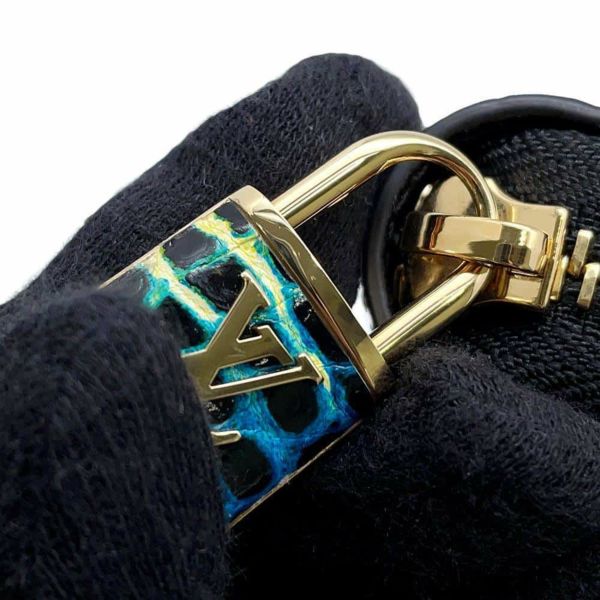 ルイヴィトン 長財布 ジッピーウォレット クロコダイル LOUIS VUITTON 財布 ブラック 黒 レインボー